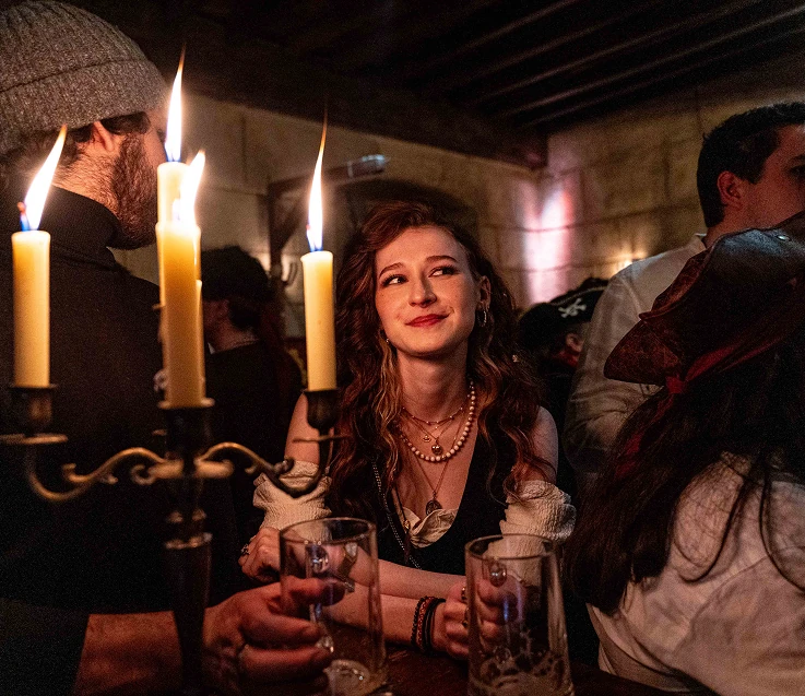 Birthday celebration by candlelight